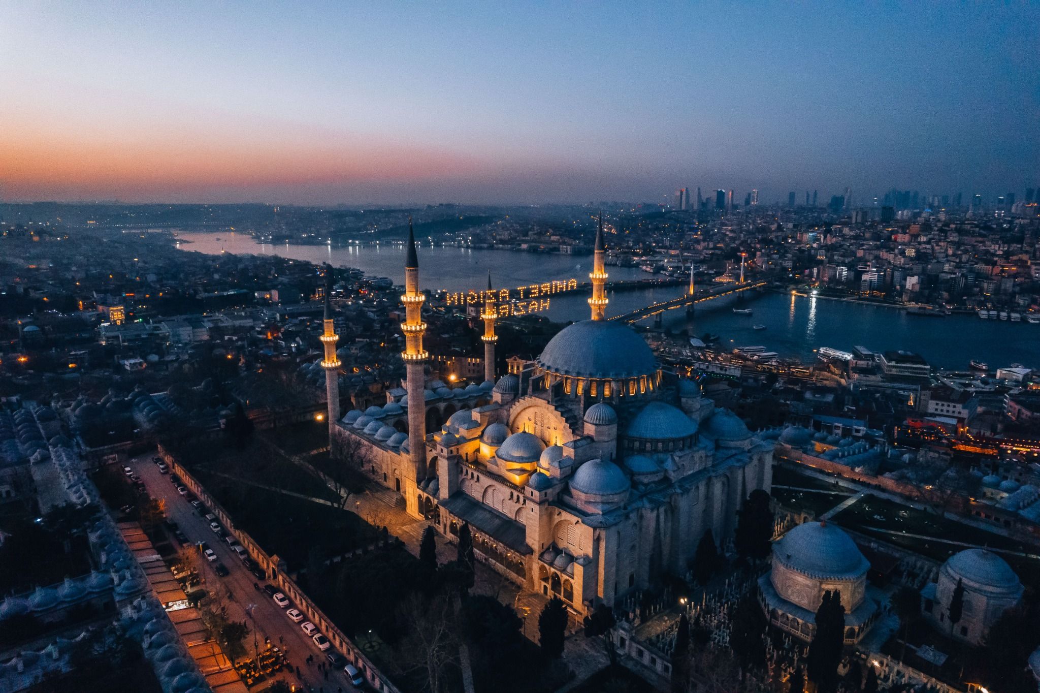 Private Bosphorus Yacht Charter Istanbul at dusk — luxury VIP yachting by Allway Tour